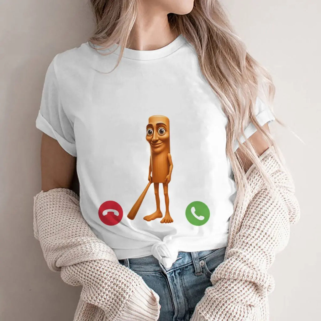 Tung Sahur Is Calling Funny Phone Call Absurd Joke T-Shirt Y2k Humorous Italian Brainrot Silly Novelty Saying Tee Personalized